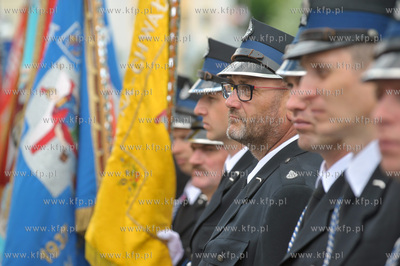 Otwarcie nowej remizy, strażnicy Ochotniczej Straży...