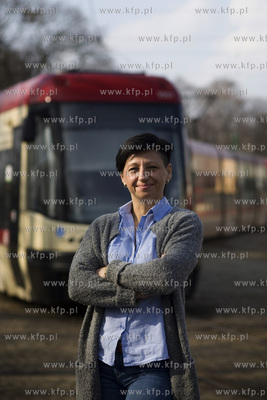 Zajezdnia tramwajowa w Gdańsku Nowym Porcie. Nz. motorniczaWioletta...