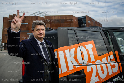 Gdansk. Plac Solidarnosci. Konferencja Janusza Palikota,...