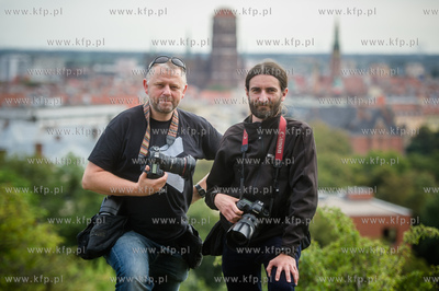Gdańsk. Góra Gradowa. Fotoreporterzy Grzegorz Mehring...