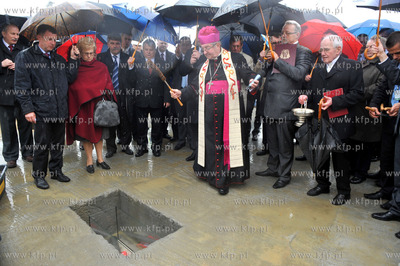 Gdansk. Rebiechowo. Uroczystosc wmurowania kamienia...