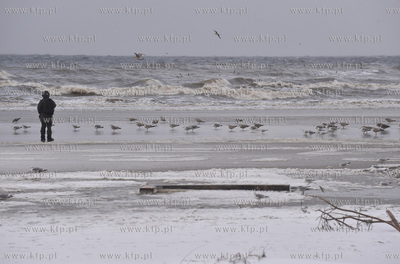 Sopocka plaża podczas snieżycy. 05.01.2017 fot. Maciej...