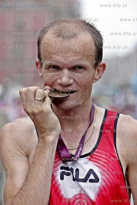 Gdansk. Meta  XVIII Maratonu Solidarnosci na ul Dlugi...
