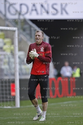 Gdansk. PGE Arena. Trening reprezentacji Polski wpilce...