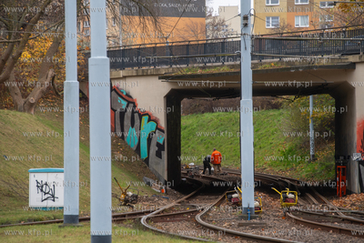 Remont dojazdów do pętli tramwajowej Zaspa w Gdańsku....