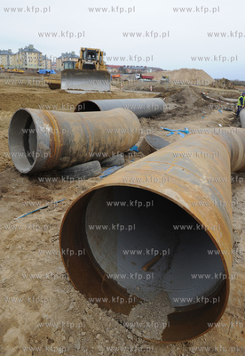 Gdansk. Budowa ulicy Nowej Lodzkiej w ramach projektu...