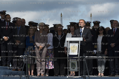 Gdynia. Święto Wojska Polskiego. Nz. Wojciech Szczurek,...