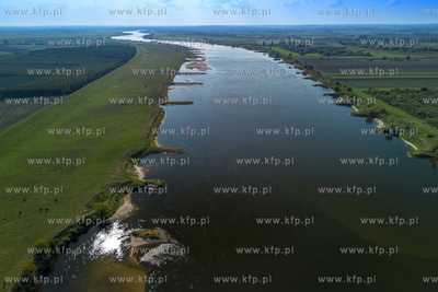 Rzeka Wisła na wysokości Steblewa na Żuławach Gdańskich....