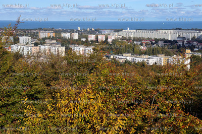 Gdansk Oliwa. Widok z platformy widokowej na gorze...
