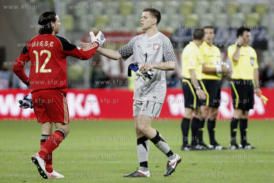 Gdansk. Stadion pilkarski PGE Arena. Mecz towarzyski...