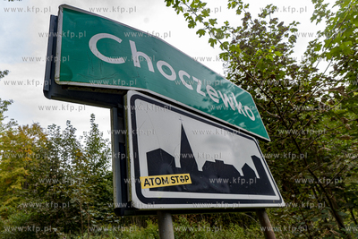 Tablica na wjeździe do osady Choczewko na Kaszubach...