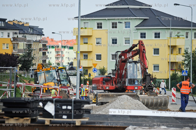 Gdansk. Budowa ulicy Nowej Lodzkiej oraz nowej lini...