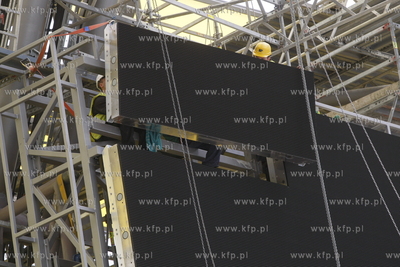 Gdansk Letnica. Budowa stadionu pilkarskiego PGE Arena....