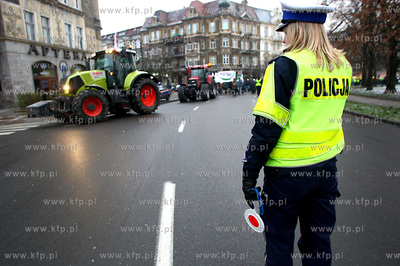 Protest rolnikow i zwiazkowcow Solidarnosci z zachodniopomorskiego...
