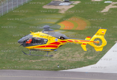 Port Lotniczy Goleniów. Nz. Eurocopter EC-135 Lotniczego...