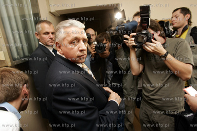 Konferencja Prasowa Samoobrony w Gdansku. Na zdjeciu...