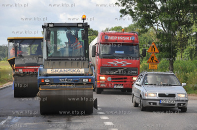 Lezno woj. Pomorskie. Remont drogi krajowej nr 7 pomiedzy...