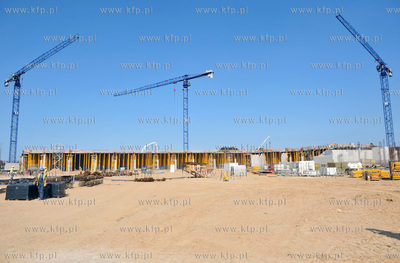 Budowa stadionu w Gdansku Letnicy. Zdjcie zronione...