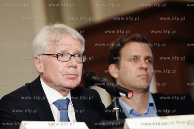 Gdansk. Sala Rady Miasta. Konferencja prasowa Niemieckiej...