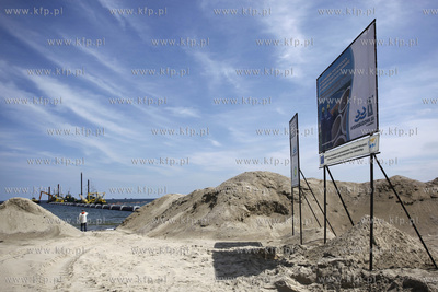 Prace przy budowie wylotow sopockich potokow w glab...