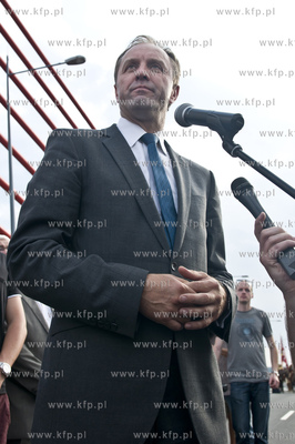 Otwarcie mostu w Kwidzynie. Nz. Marszalek Mieczyslaw...