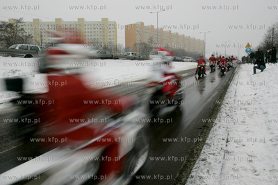 Gdansk Zaspa. Motocyklowa Parada Mikolajow. Jest to...
