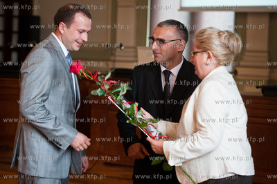 Gdansk. Sala obrad Rady Miasta Nowego Ratusza. Gala...