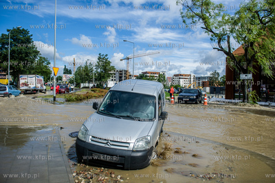 Gdańsk. Wrzeszcz. Skutki silnych opadow, które przeszły...