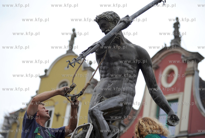 Gdansk. Koncerwacja fontanny Neptuna. Pracami kieruje...