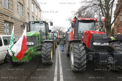 Protest rolnikow i zwiazkowcow Solidarnosci z zachodniopomorskiego...