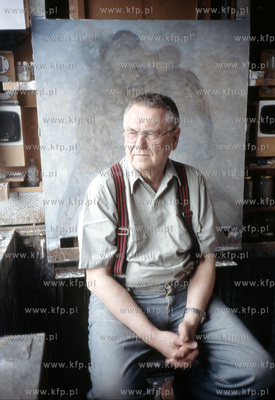 Malarz Zdzislaw Beksinski w swojej pracowni w Warszawie.07.2004Fot....