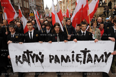 70 rocznica mordu w Katyniu. Marsz pamieci o Katyniu...