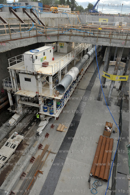 Gdansk. Maszyny TBM Damroka, podczas wiercenia tunelu...