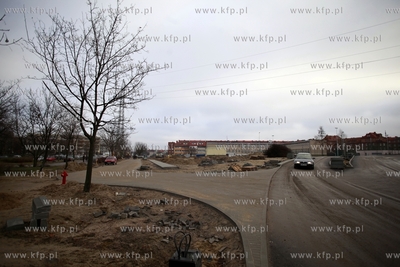 Gdansk. Budowa Trasy Slowackiego. Odcinek od wiaduktu...