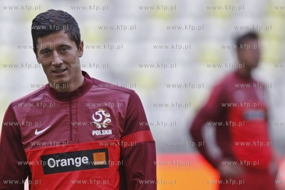 Gdansk. PGE Arena. Trening reprezentacji Polski wpilce...