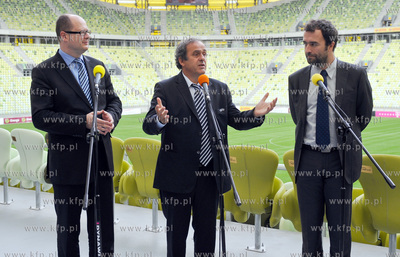 Gdansk. Stadion PGE Arena. Briefing prasowy z udzialem...