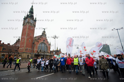 Gdansk. Manifestacja niezadowolonia, zorganizowana...