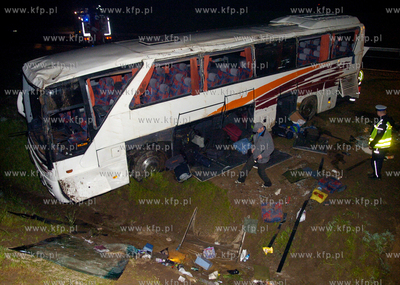24 osoby zostaly poszkodowane w wypadku autokaru, ktory...
