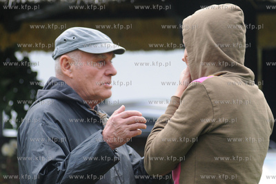 Andrzej Kotkowski na planie zdjeciowym filmu "Uklad...
