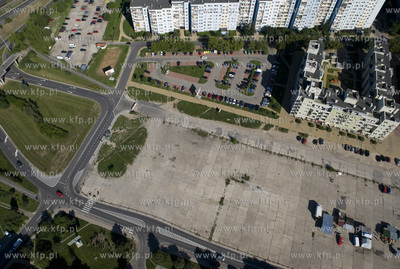 Gdansk Zaspa z lotu ptaka. Aleja Jana Pawła II, dawny...