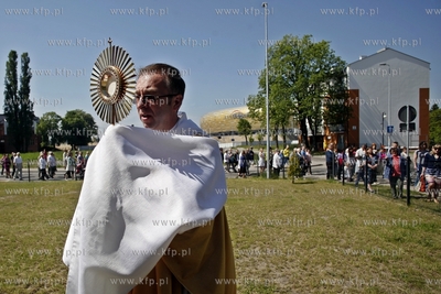 Procesja Bozego Ciala w gdanskiej dzielnicy Letnica....
