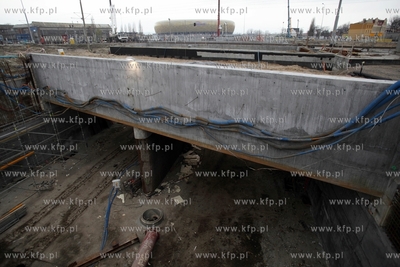 Prace przy budowie wezla drogowego przy ul. Marynarki...