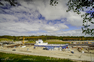 Mierzeja Wiślana. Prace w miejscu budowy przekopu,...