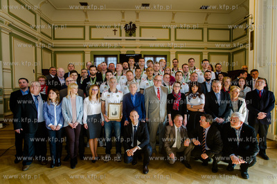 Gdansk. Sala Obrad Rady Miasta. Wizyta zespolu siatkarzy...