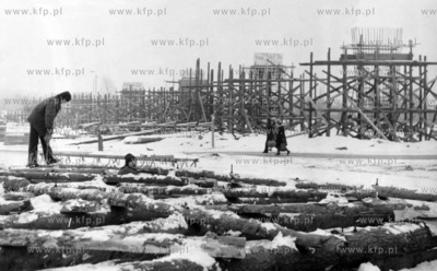 Budowa wezla drogowego Kliniczna w Gdansku. 02.1976...